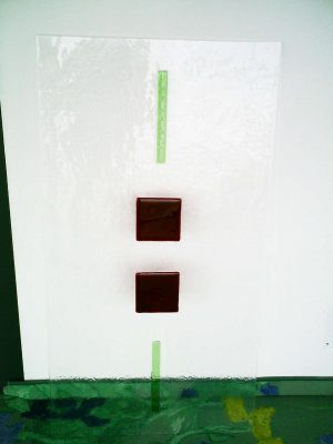 Schmelzglas rot und grün